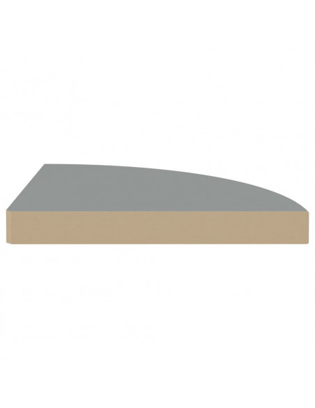 Scaffali Angolari a Parete 4 pz Grigi 35x35x3,8 cm in MDF