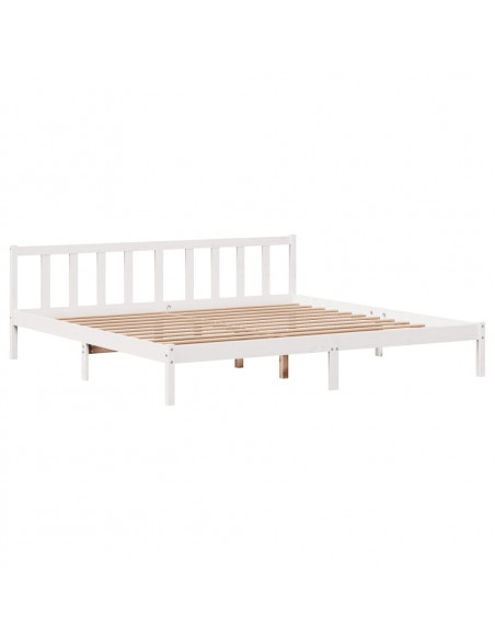 Giroletto senza Materasso Bianco 200x200 cm Legno Massello Pino