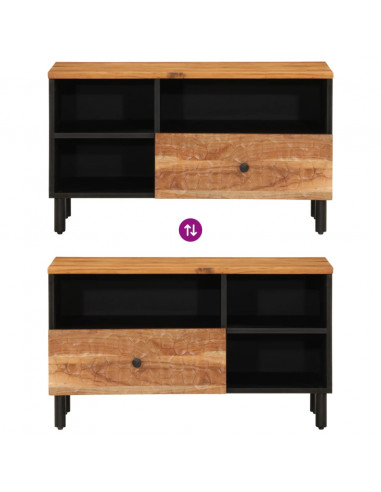 Mobile Porta TV 80x33x46 cm in Legno Massello di Acacia
