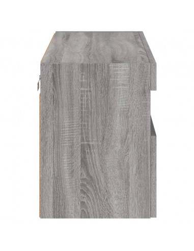 Mobile TV a Parete con Luci LED Grigio Sonoma 80x30x40 cm