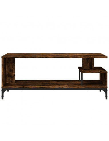 Mobile TV Rovere Fumo 102x40x41cm Legno e Acciaio a Polvere