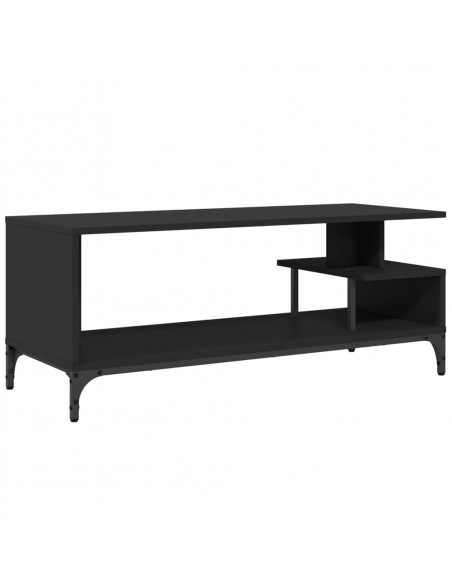 Mobile TV Nero 102x40x41cm Legno e Acciaio Verniciato a Polvere