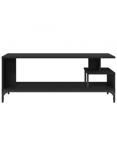 Mobile TV Nero 102x40x41cm Legno e Acciaio Verniciato a Polvere