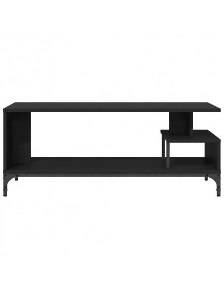 Mobile TV Nero 102x40x41cm Legno e Acciaio Verniciato a Polvere