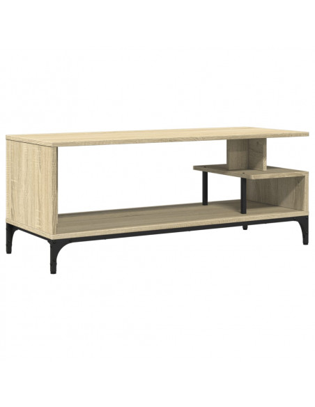 Mobile TV Rovere Sonoma 102x40x41cm Legno e Acciaio a Polvere