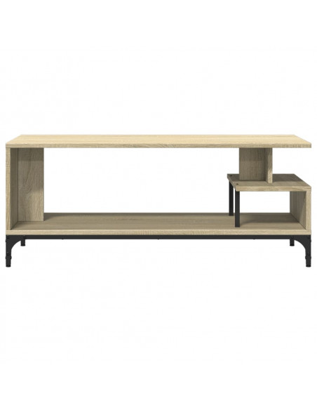 Mobile TV Rovere Sonoma 102x40x41cm Legno e Acciaio a Polvere