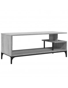 Mobile TV Grigio Sonoma 102x40x41cm Legno e Acciaio a Polvere 2