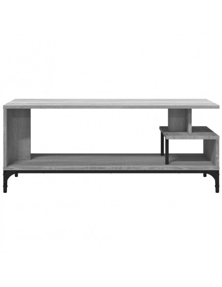 Mobile TV Grigio Sonoma 102x40x41cm Legno e Acciaio a Polvere
