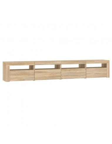 Mobile Porta TV con Luci LED Rovere Sonoma 240x35x40 cm