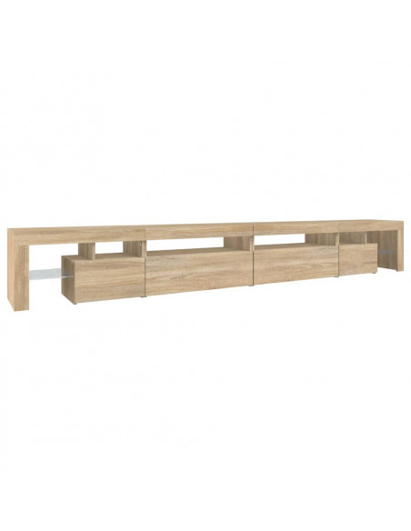 Mobile Porta TV con Luci LED Rovere Sonoma 290x36,5x40 cm