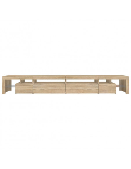 Mobile Porta TV con Luci LED Rovere Sonoma 290x36,5x40 cm