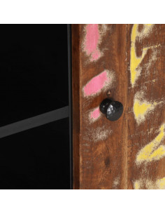 Mobile TV 80x33x46cm Legno Massello Recupero Legno Multistrato 2