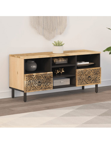 Mobile Porta TV 100x33x46 cm in Legno Massello di Mango