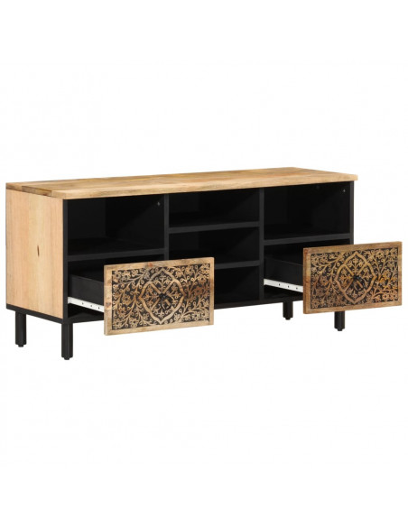 Mobile Porta TV 100x33x46 cm in Legno Massello di Mango