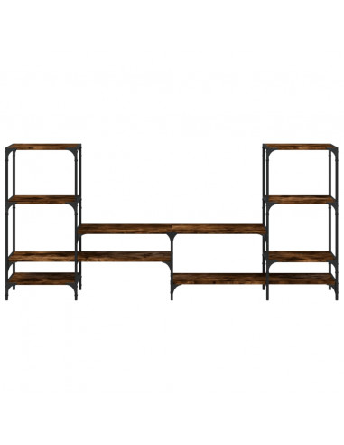 Mobile Porta TV Rovere Fumo 206,5x28,5x95 cm Legno Multistrato