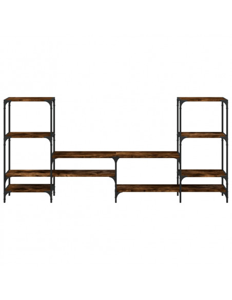 Mobile Porta TV Rovere Fumo 206,5x28,5x95 cm Legno Multistrato