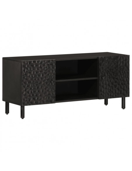 Mobile Porta TV Nero 105x33x46 cm in Legno Massello di Mango