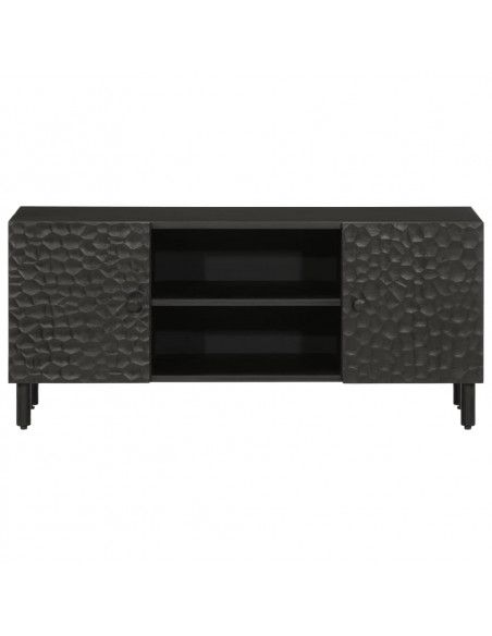 Mobile Porta TV Nero 105x33x46 cm in Legno Massello di Mango