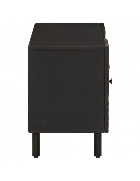 Mobile Porta TV Nero 105x33x46 cm in Legno Massello di Mango