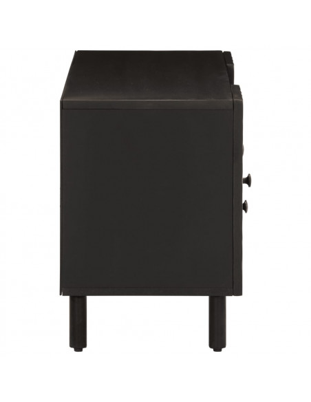 Mobile Porta TV Nero 105x33x46 cm in Legno Massello di Mango