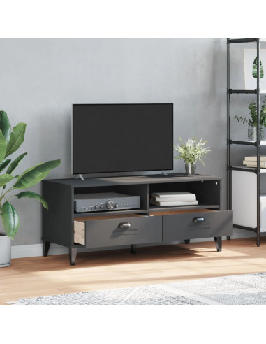 Mobile TV VIKEN Grigio Antracite in Legno Massello di Pino