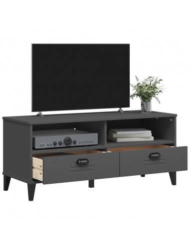 Mobile TV VIKEN Grigio Antracite in Legno Massello di Pino