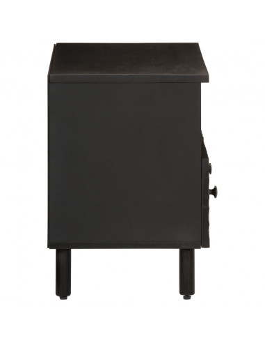 Mobile Porta TV Nero 70x33x46 cm in Legno Massello di Mango