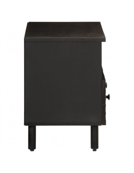 Mobile Porta TV Nero 70x33x46 cm in Legno Massello di Mango
