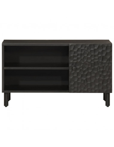 Mobile Porta TV Nero 80x31x46 cm in Legno Massello di Mango