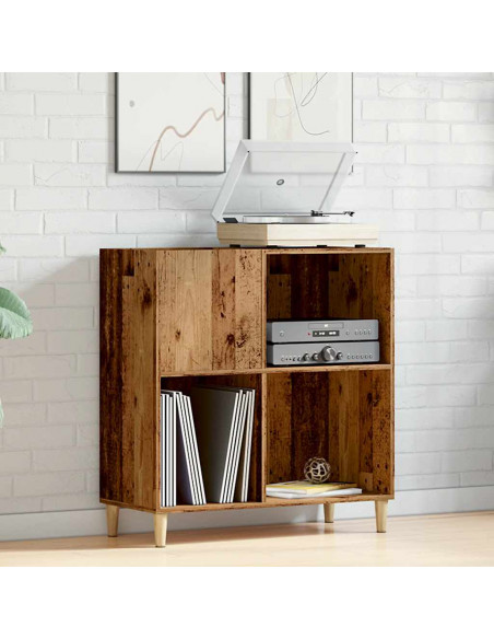 Mobile Porta Dischi Legno Antico 84,5x38x89cm Legno Multistrato