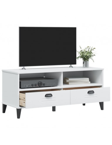 Mobile Porta TV VIKEN Bianco in Legno Massello di Pino