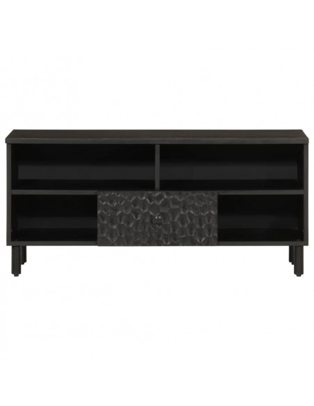 Mobile Porta TV Nero 100x33x46 cm in Legno Massello di Mango