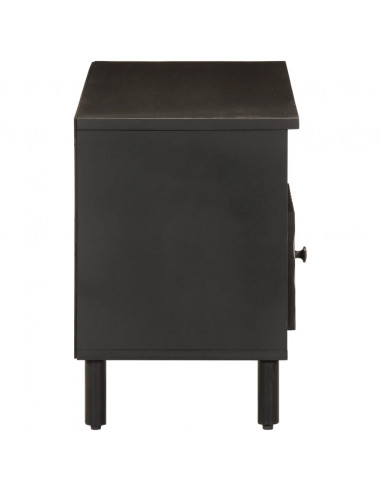 Mobile Porta TV Nero 100x33x46 cm in Legno Massello di Mango