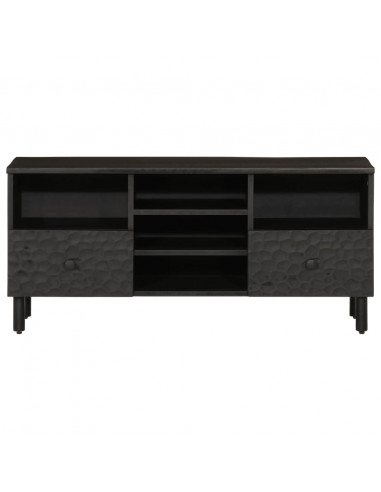 Mobile Porta TV Nero 100x33x46 cm in Legno Massello di Mango