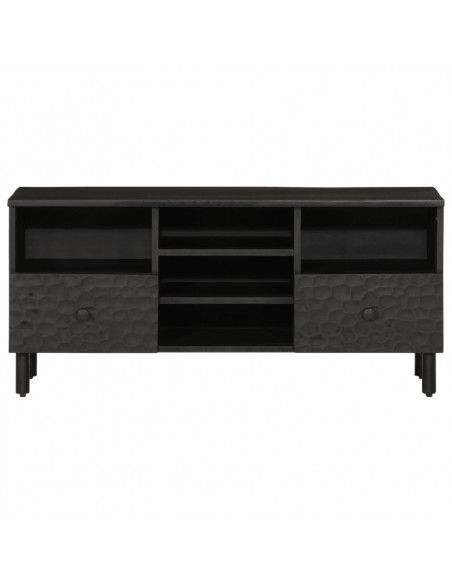 Mobile Porta TV Nero 100x33x46 cm in Legno Massello di Mango