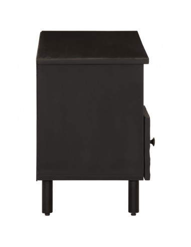 Mobile Porta TV Nero 100x33x46 cm in Legno Massello di Mango