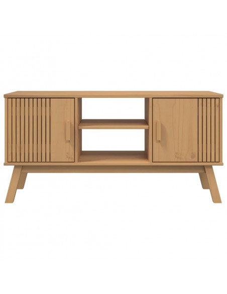 Mobile TV OLDEN Marrone 114x43x57 cm in Legno Massello di Pino