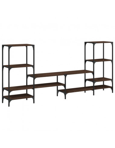 Mobile TV Rovere Marrone 206,5x28,5x95 cm in Legno Multistrato