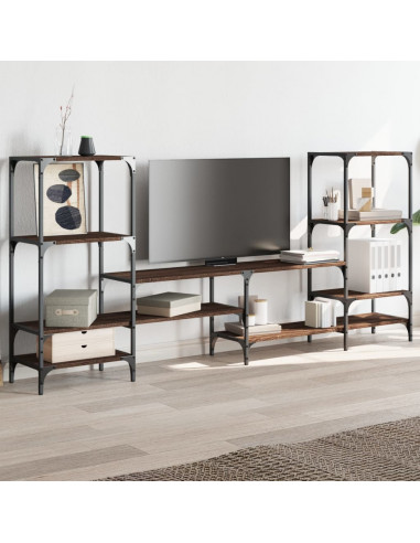 Mobile TV Rovere Marrone 206,5x28,5x95 cm in Legno Multistrato