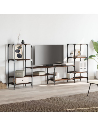 Mobile TV Rovere Marrone 206,5x28,5x95 cm in Legno Multistrato