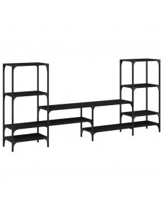 Mobile Porta TV Nero 206,5x28,5x95 cm in Legno Multistrato 2