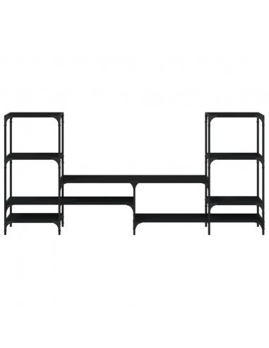 Mobile Porta TV Nero 206,5x28,5x95 cm in Legno Multistrato