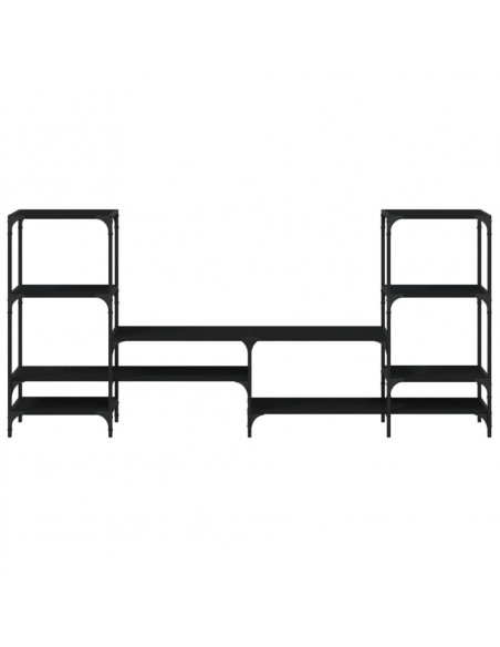 Mobile Porta TV Nero 206,5x28,5x95 cm in Legno Multistrato