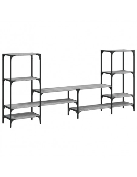 Mobile Porta TV Grigio Sonoma 206,5x28,5x95cm Legno Multistrato