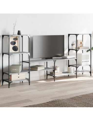 Mobile Porta TV Grigio Sonoma 206,5x28,5x95cm Legno Multistrato