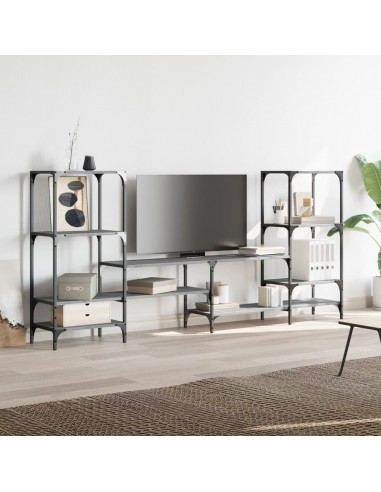 Mobile Porta TV Grigio Sonoma 206,5x28,5x95cm Legno Multistrato