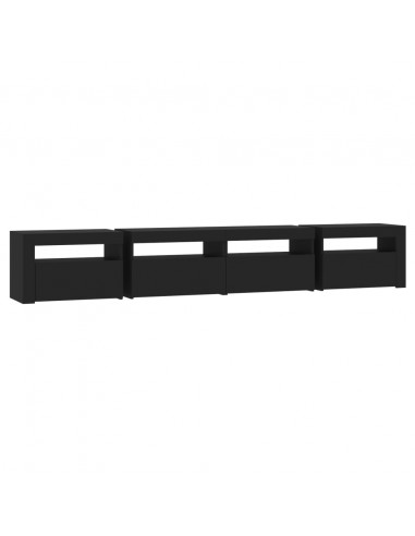 Mobile Porta TV con Luci LED Nero 240x35x40 cm