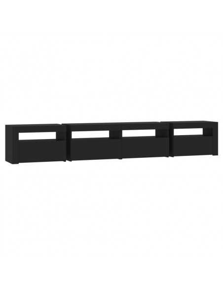 Mobile Porta TV con Luci LED Nero 240x35x40 cm