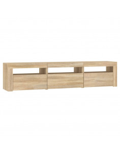 Mobile Porta TV con Luci LED Rovere Sonoma 180x35x40 cm 2