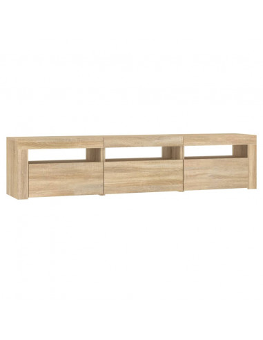 Mobile Porta TV con Luci LED Rovere Sonoma 180x35x40 cm